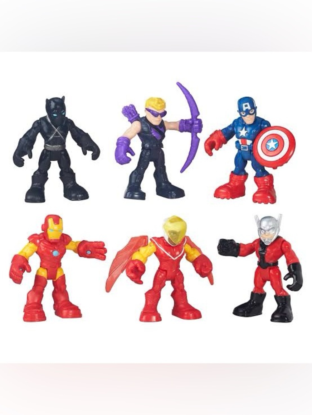 Hasbro Marvel Mini Hero Figures - Red, Blue, Black, Purple, Yellow